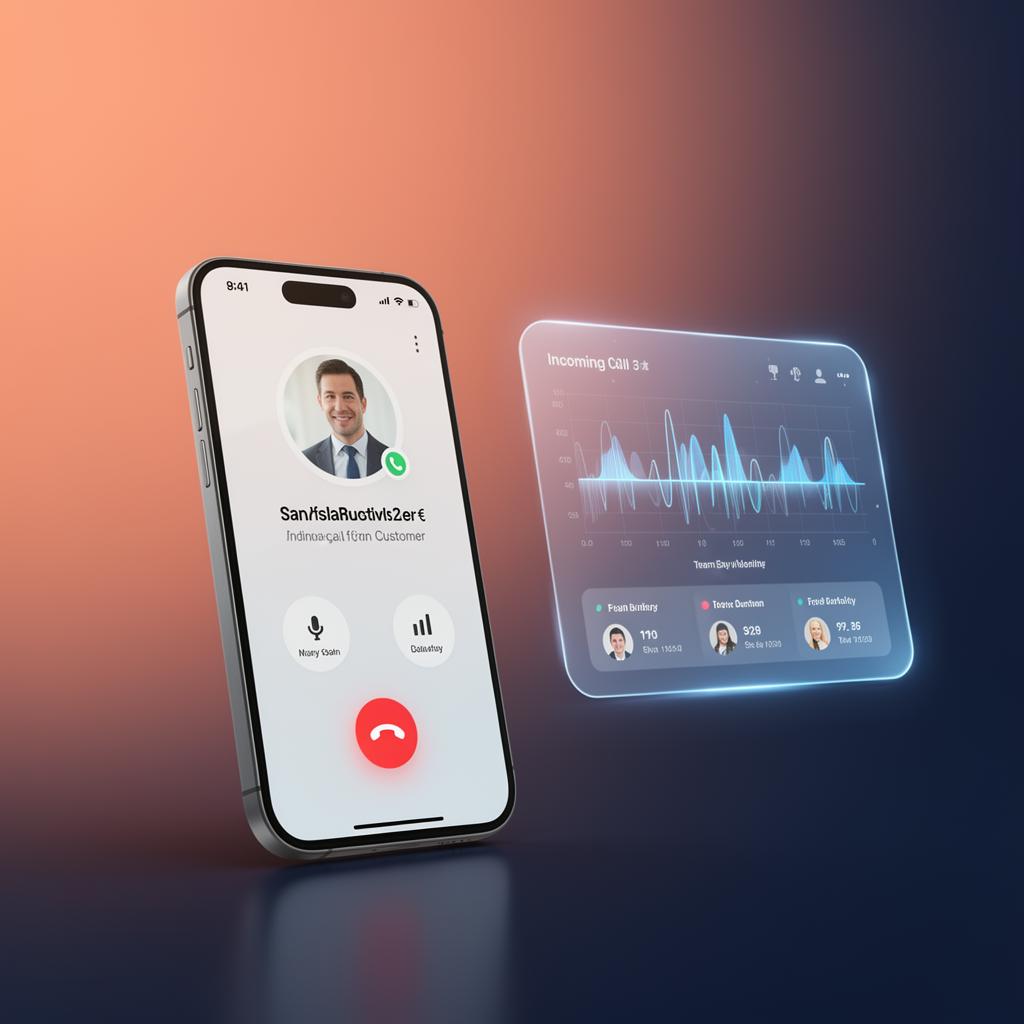 Trikon Business Phone dashboard and incoming call screen
